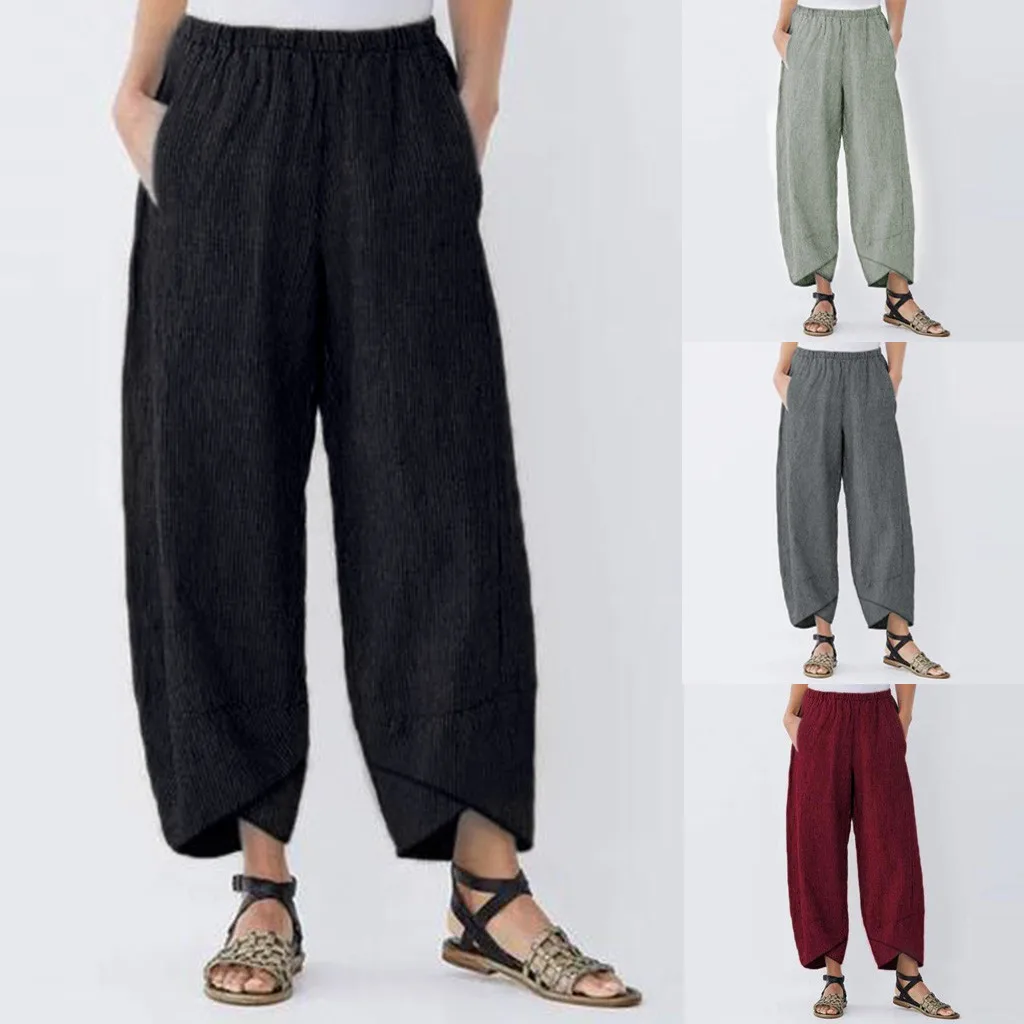 2019 New Fashion bohemian pants Casual Solid Pocket Elastic Waist Loose Linen Pants Trousers joggingbroek vrouwen#BY35
2019 New Fashion bohemian pants Casual Solid Pocket Elastic Waist Loose Linen Pants Trousers joggingbroek vrouwen#BY35