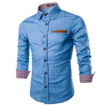 Men Denim shirts Cowboy Shirt Casual Long Sleeves Slim Shirt Autumn Fashion Denims Jeans Shirt Tops Size M-XXL For Business Man
Men Denim shirts Cowboy Shirt Casual Long Sleeves Slim Shirt Autumn Fashion Denims Jeans Shirt Tops Size M-XXL For Business Man