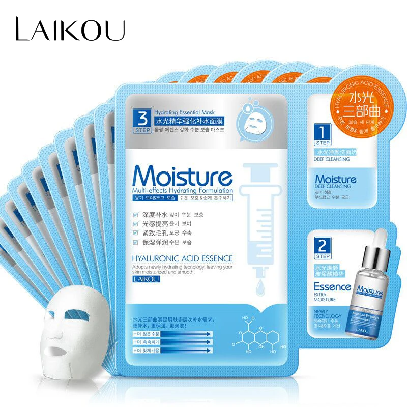 Cosmetic Face Facial Mask Hyaluronic Acid Essence Moisture Hydrating Sheet Mask Deep Cleansing Hydrating Anti Wrinkle LAIKOU
Cosmetic Face Facial Mask Hyaluronic Acid Essence Moisture Hydrating Sheet Mask Deep Cleansing Hydrating Anti Wrinkle LAIKOU