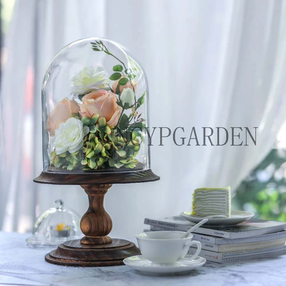 Glass Dome with Wood Base Large Pedestal Clear Cloche Bell Jar Display Stand for Rose Home Decoration Rustic Wedding Gift
Glass Dome with Wood Base Large Pedestal Clear Cloche Bell Jar Display Stand for Rose Home Decoration Rustic Wedding Gift
