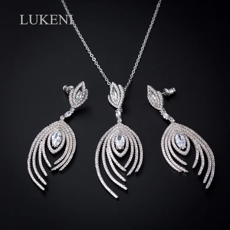 LUKENI Fashionable Big Dangle Brincos Luxury Full Shiny CZ Crystal Pendants Necklace And Earrings Sets for Women Wedding Jewelry
LUKENI Fashionable Big Dangle Brincos Luxury Full Shiny CZ Crystal Pendants Necklace And Earrings Sets for Women Wedding Jewelry
