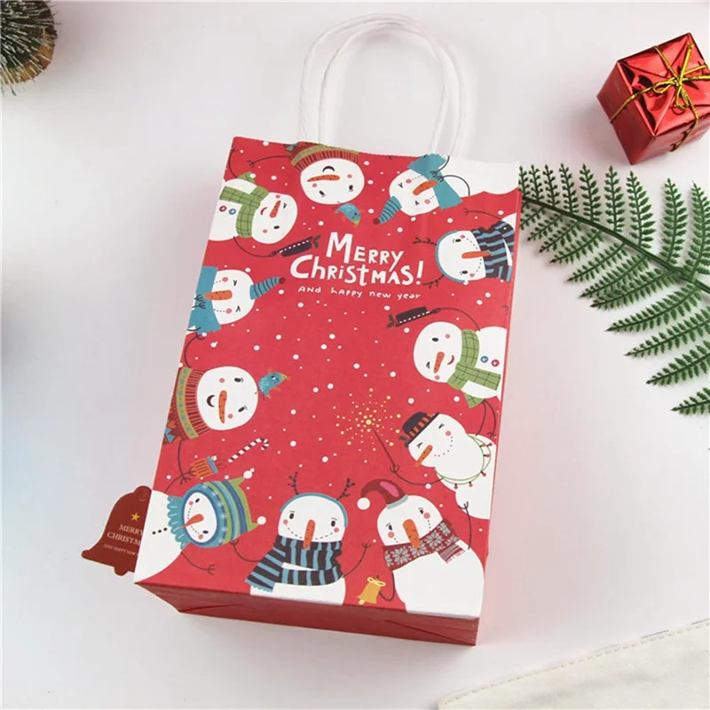 hot sale merry christmas gift bag with handle decoration paper