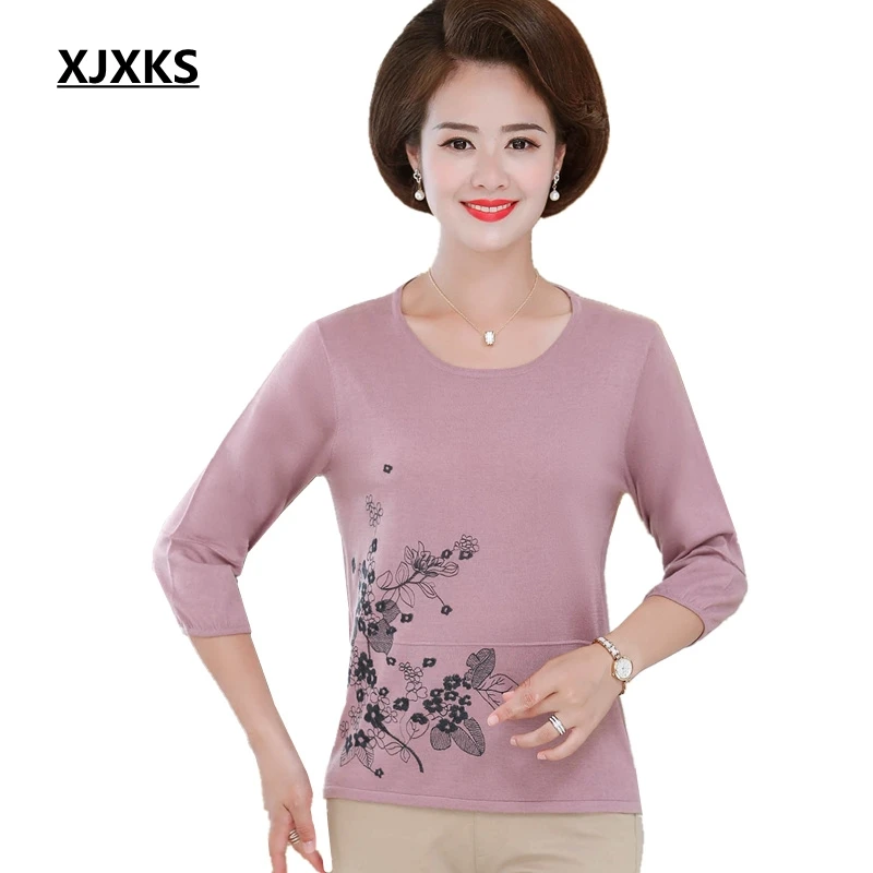 XJXKS Women Clothes 2019 Autumn Top Vintage Tee Shirt Femme Knitted Pullover Elegant Women T-shirt Oversized T Shirt
XJXKS Women Clothes 2019 Autumn Top Vintage Tee Shirt Femme Knitted Pullover Elegant Women T-shirt Oversized T Shirt