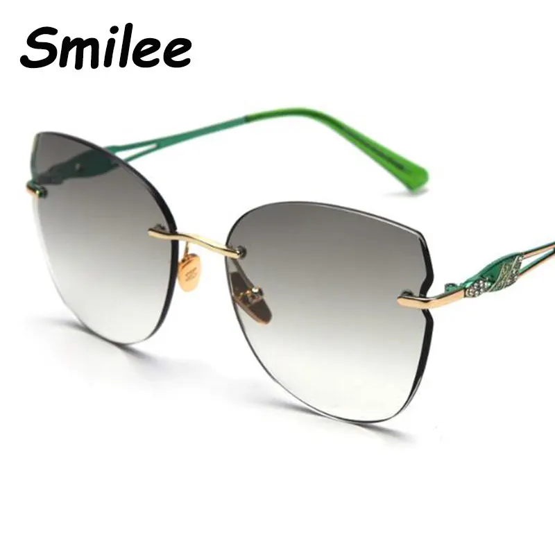 High Quality Green Rimless Sunglasses Designer Brand Luxury Women Cat Eye Sunglasses Metal Trendy Shades Gradient Glasses 2019
High Quality Green Rimless Sunglasses Designer Brand Luxury Women Cat Eye Sunglasses Metal Trendy Shades Gradient Glasses 2019