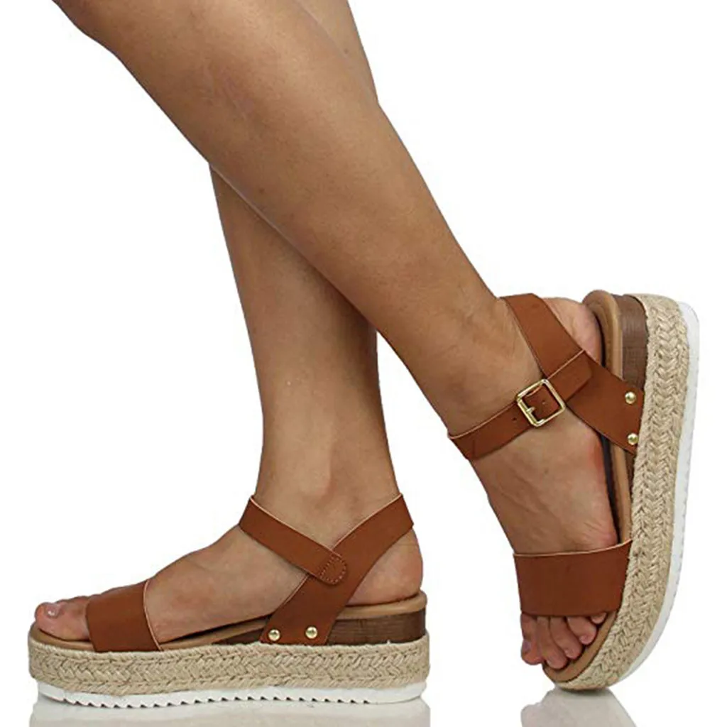 Женские сандалии на платформе sandalias mujer повседневные в римском стиле с открытым