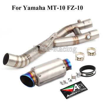 MT10 Motorcycle Exhaust Full System Mid link Pipe Slip on AR Austin Racing Escape muffler for Yamaha MT-10 FZ-10 2015 2016 2017
MT10 Motorcycle Exhaust Full System Mid link Pipe Slip on AR Austin Racing Escape muffler for Yamaha MT-10 FZ-10 2015 2016 2017