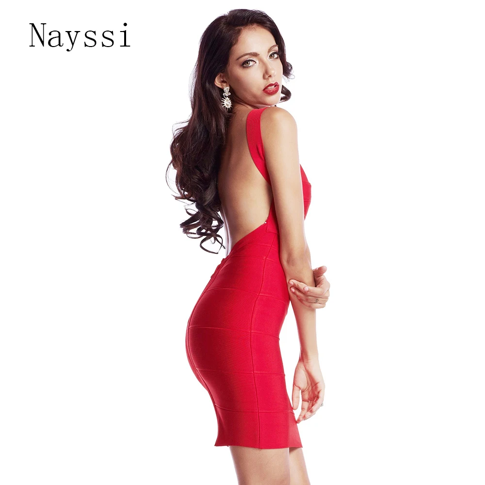 Nayssi 2019 Bandage Dress New Fashion Wholesale Big Backless Sexy Women Tank V Neck Bodycon Dress 
Nayssi 2019 Bandage Dress New Fashion Wholesale Big Backless Sexy Women Tank V Neck Bodycon Dress