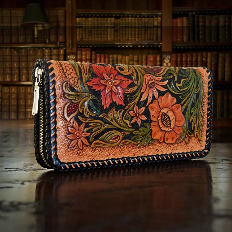 OLG.YAT women wallets leather handmade wallet women bag zipper Pouches genuine leather handbags Hand-carved Flower Pouches
OLG.YAT women wallets leather handmade wallet women bag zipper Pouches genuine leather handbags Hand-carved Flower Pouches