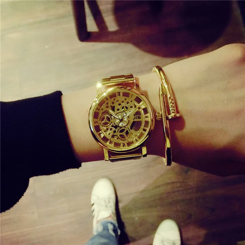 Relogio Feminino 2017 New Luxury Fashion Hollow Casual Stainless Steel Men Skeleton Watch Women Quartz Dress Wristwatch clock 
Relogio Feminino 2017 New Luxury Fashion Hollow Casual Stainless Steel Men Skeleton Watch Women Quartz Dress Wristwatch clock