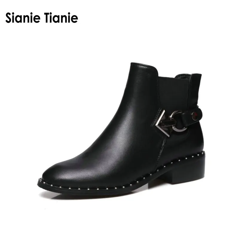 Sianie Tianie genuine real cow leather black chunky square low heel shoes woman botines mujer 2019 martin ankle boots for women
Sianie Tianie genuine real cow leather black chunky square low heel shoes woman botines mujer 2019 martin ankle boots for women