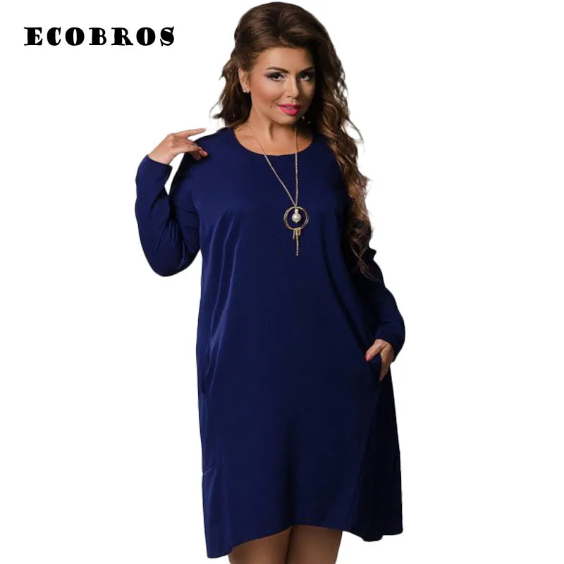 ECOBROS Big size 6XL 2018 Autumn Fat MM Woman dress Elegant solid knee length dresses plus size women clothing 6xl dress vestido
ECOBROS Big size 6XL 2018 Autumn Fat MM Woman dress Elegant solid knee length dresses plus size women clothing 6xl dress vestido