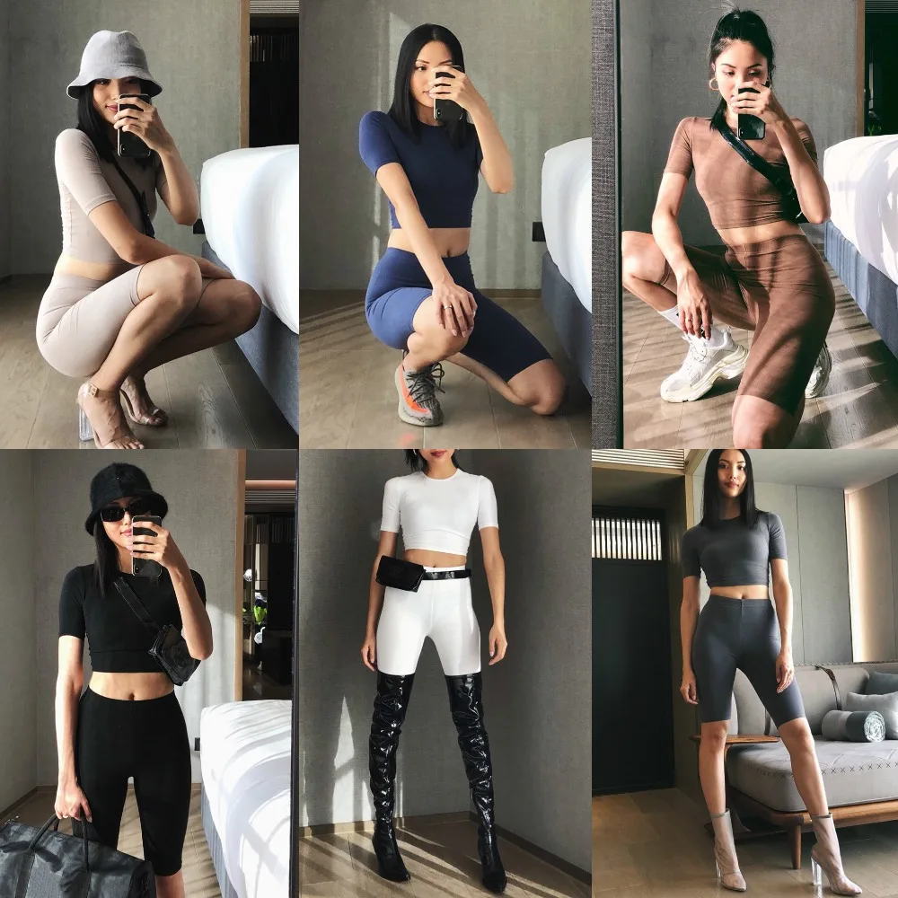 Solid Color Women Two Piece Outfits Short Sleeve Crop Top and Biker Shorts 2 Piece Set Streetwear Tracksuit Female Matching Sets
Solid Color Women Two Piece Outfits Short Sleeve Crop Top and Biker Shorts 2 Piece Set Streetwear Tracksuit Female Matching Sets