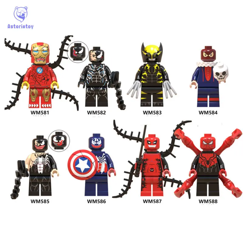 Single Sale Venom Wolverine Deadpool Iron Man Captain American Spiderman Building Blocks Gift Toys block Minifigured WM6044
Single Sale Venom Wolverine Deadpool Iron Man Captain American Spiderman Building Blocks Gift Toys block Minifigured WM6044