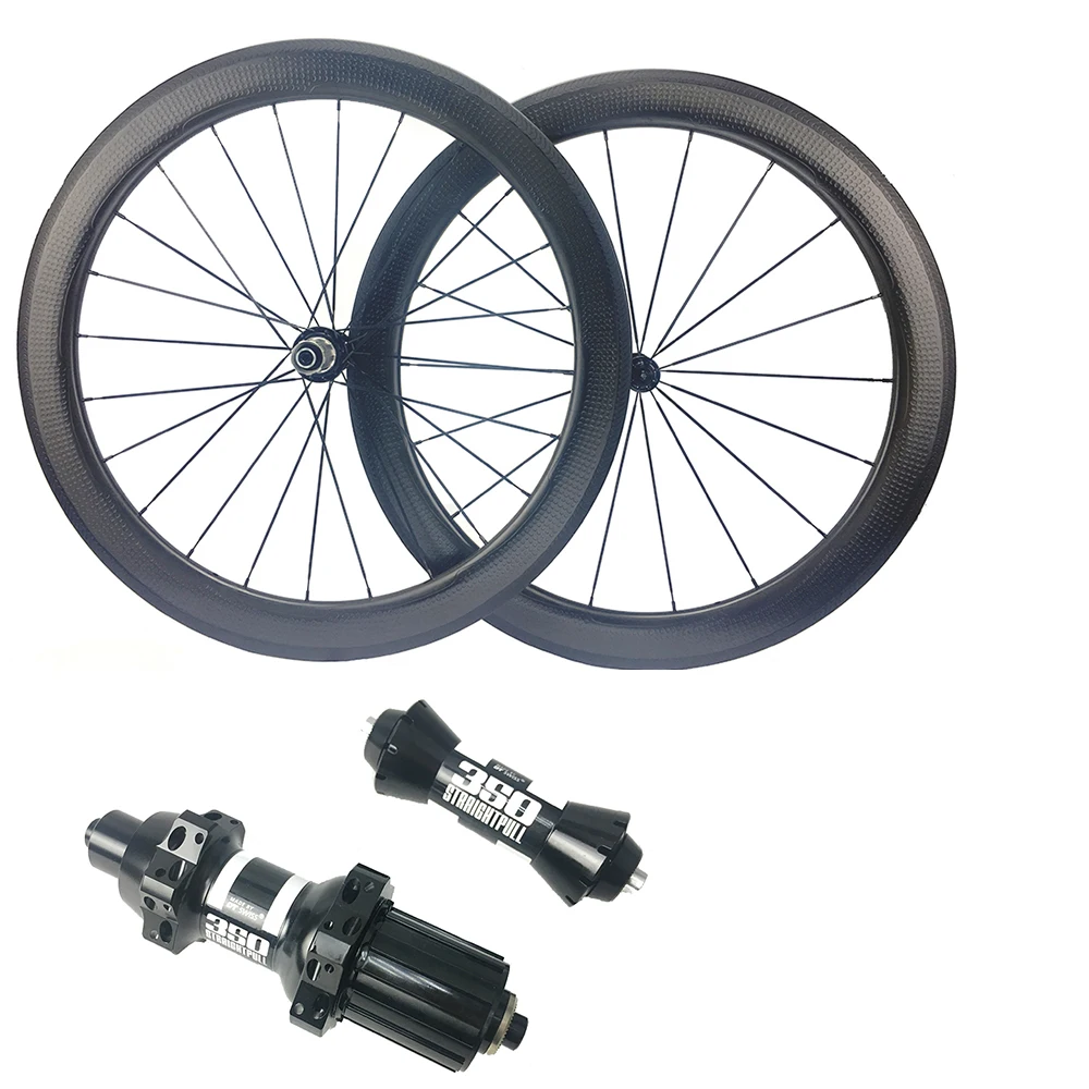 

NSW 58mm Dimple Carbon Wheel Clincher Tubular Wheels Sawtooth Brake Road Bike Wheelset DT350s Straight Road Hub 700C