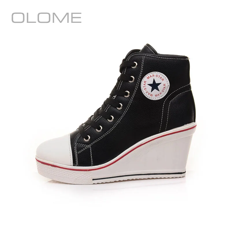 OLOME new Super fire Round head Wild canvas tie Side zipper slope with a single shoes female high women's shoes Large size
OLOME new Super fire Round head Wild canvas tie Side zipper slope with a single shoes female high women's shoes Large size
