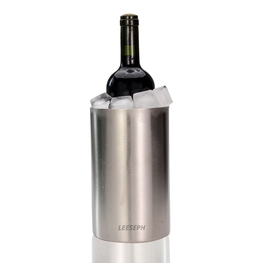 Wine Chiller - Double Wall Ice Bucket Cooler Stainless Steel with Matt Brushed Surface - Keeps Wine Champagne Cold
Wine Chiller - Double Wall Ice Bucket Cooler Stainless Steel with Matt Brushed Surface - Keeps Wine Champagne Cold