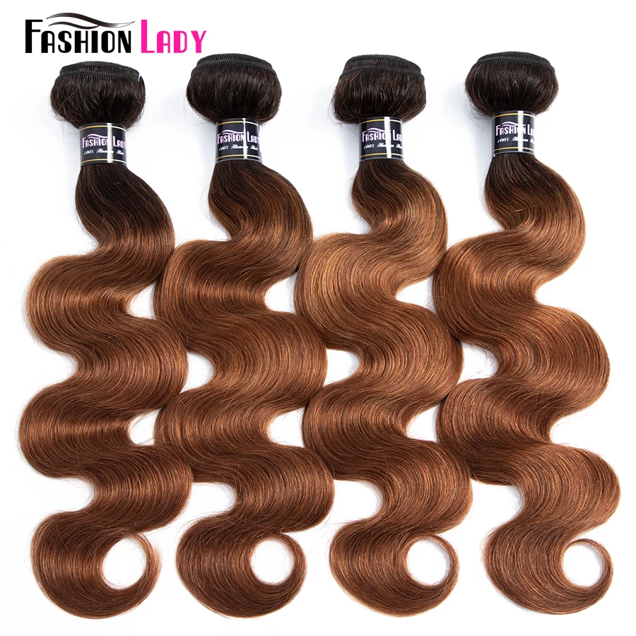 

Fashion Lady Pre-Colored 100% Human Hair Weave 3 4 Bundles Peruvian Body Wave 1B/30 Ombre Human Hair Bundles Non-Remy Hair