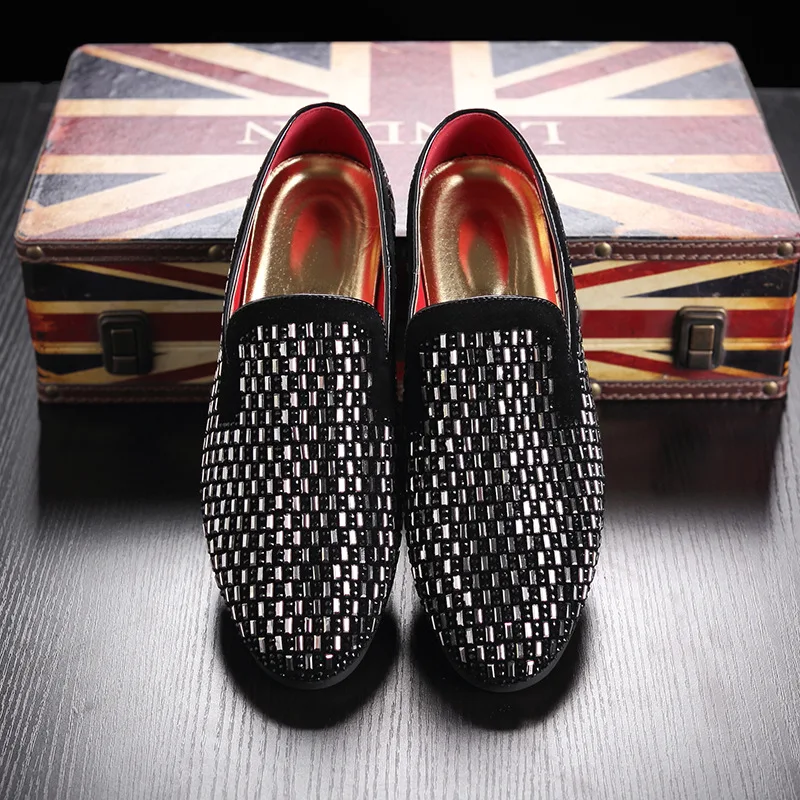 Plus Size Men Party Wedding Casual Studded Shoes Sapato Masculino Pointed Toe Sequins Men'S Flat Loafers Smoking Shoes Deloced
Plus Size Men Party Wedding Casual Studded Shoes Sapato Masculino Pointed Toe Sequins Men'S Flat Loafers Smoking Shoes Deloced