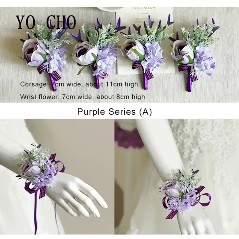 purple wrist corsage