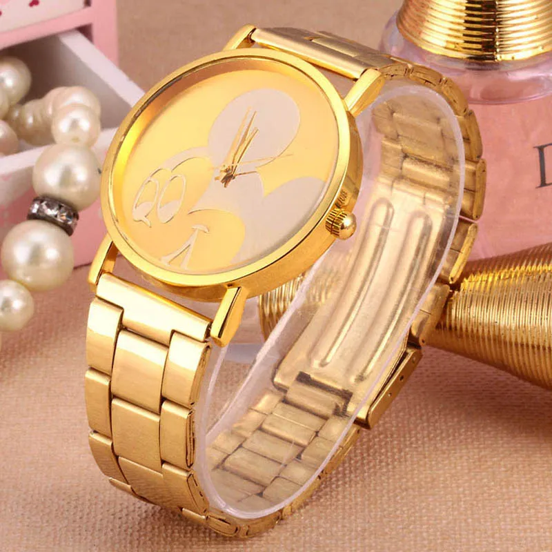 Fashion Wrist Watch Women's Mickey Minnie Mouse style Silver gold metal Steel band quartz Watches Clock
Fashion Wrist Watch Women's Mickey Minnie Mouse style Silver gold metal Steel band quartz Watches Clock