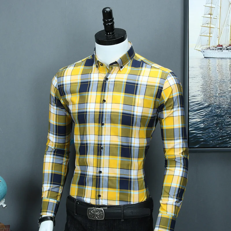 Men's Stylish Long Sleeve Contrast Plaid Dress Shirt Casual Standard-fit Button-down Collar Pure Cotton Multi Gingham Shirts
Men's Stylish Long Sleeve Contrast Plaid Dress Shirt Casual Standard-fit Button-down Collar Pure Cotton Multi Gingham Shirts