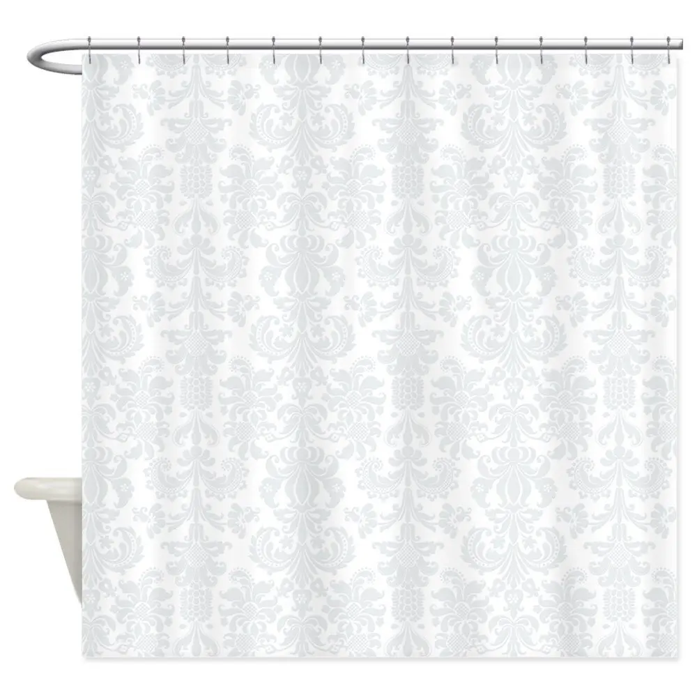 White Light Gray Floral Damasks Decorative Fabric Shower Curtain Set Non-slip Bath Mat Set for Doormat Outdoor
White Light Gray Floral Damasks Decorative Fabric Shower Curtain Set Non-slip Bath Mat Set for Doormat Outdoor