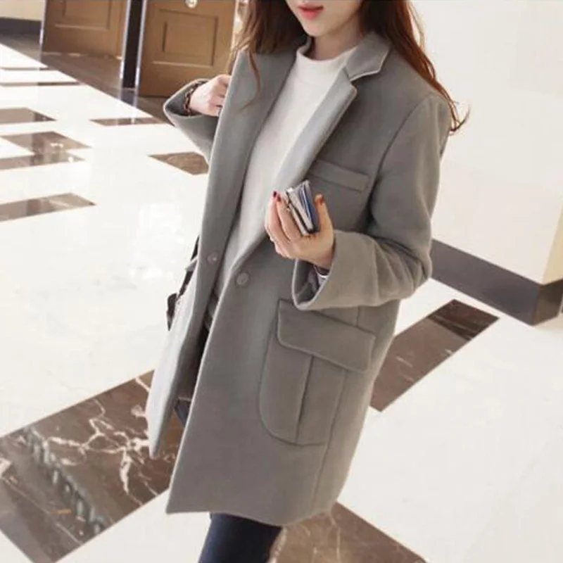 Womens Wool Blend Coat Winter Grey Black Warm Autunm Long Coat Jackets Outwear Plus Size Harajuku Korean Japanese Plain Coats
Womens Wool Blend Coat Winter Grey Black Warm Autunm Long Coat Jackets Outwear Plus Size Harajuku Korean Japanese Plain Coats