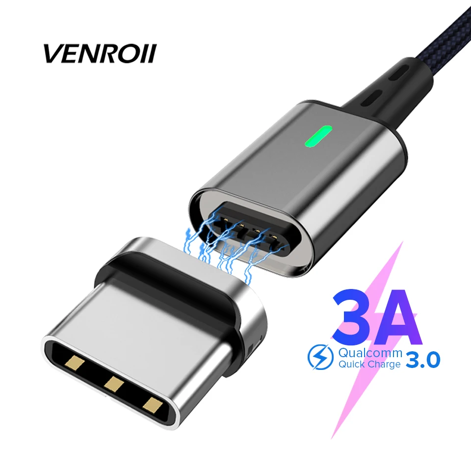 Venroii Magnetic Phone Charger Cable USB Type C Xiaomi Mi Mix 3 A2 3A Fast Charging Cord for Samsung Huawei P20 Lite Mate 20 Pro
Venroii Magnetic Phone Charger Cable USB Type C Xiaomi Mi Mix 3 A2 3A Fast Charging Cord for Samsung Huawei P20 Lite Mate 20 Pro