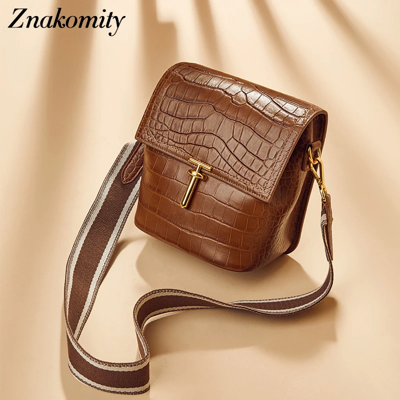 Znakomity Women Genuine Leather Shoulder Bags Alligator Pattern Bucket Bags Crossbody Solid Color Messenger Bags for Ladies 2019
Znakomity Women Genuine Leather Shoulder Bags Alligator Pattern Bucket Bags Crossbody Solid Color Messenger Bags for Ladies 2019