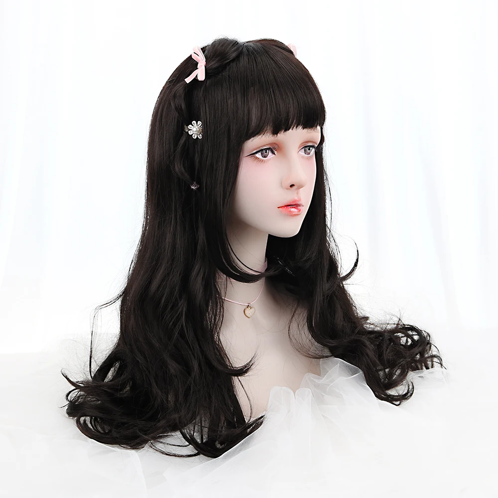 Free Beauty 24" Long Wavy Synthetic Natural Black Hair Wigs with Blunt Bangs for Women Lolita Bohemian Cosplay Costume Party
Free Beauty 24" Long Wavy Synthetic Natural Black Hair Wigs with Blunt Bangs for Women Lolita Bohemian Cosplay Costume Party