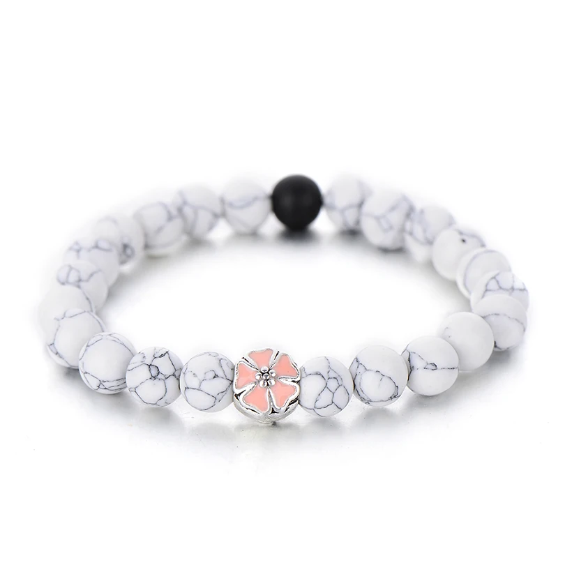 Trendy White Black Color Simple Strand Bracelets For Women Cute Pink Enamel Flower Beaded Bracelet Friendship Gifts Hot Sale
Trendy White Black Color Simple Strand Bracelets For Women Cute Pink Enamel Flower Beaded Bracelet Friendship Gifts Hot Sale