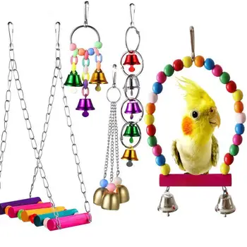 New Arrival 5Pcs/Set Colorful Swing Hanging Bell Hammock Bird Parrot Stand Ladder Toy Set
New Arrival 5Pcs/Set Colorful Swing Hanging Bell Hammock Bird Parrot Stand Ladder Toy Set