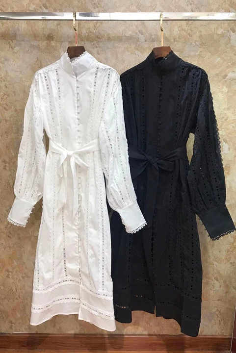 In early autumn of 2019, the new girl's long sleeve dress 717 with small collar and waistband and hollowed-out waist
In early autumn of 2019, the new girl's long sleeve dress 717 with small collar and waistband and hollowed-out waist