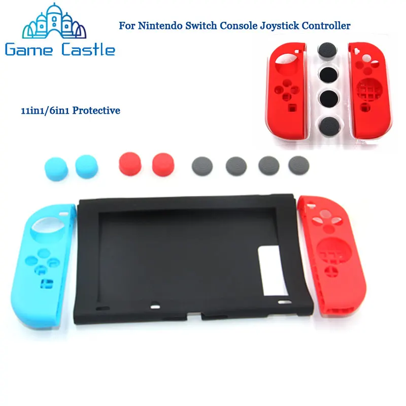 2 комплекта для контроллера консоли Nintendo Switch 11 в 1/6 1 защитный силиконовый чехол С