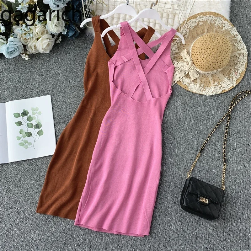 Gagarich Women Dress 2019 Fashion Spaghetti Strap Sexy V-neck Solid Stretch Elegant Knitted Ladies Dresses Vestidos Verano
Gagarich Women Dress 2019 Fashion Spaghetti Strap Sexy V-neck Solid Stretch Elegant Knitted Ladies Dresses Vestidos Verano