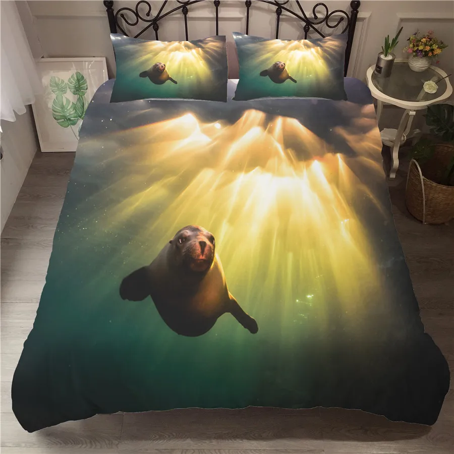 A Bedding Set 3D Printed Duvet Cover Bed Set Sea Lion Home Textiles for Adults Bedclothes with Pillowcase #HS03
A Bedding Set 3D Printed Duvet Cover Bed Set Sea Lion Home Textiles for Adults Bedclothes with Pillowcase #HS03