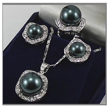 Fashion jewelry Silver Black Shell Pearl Pendant Earring Ring Set AAA style 100% Natural jade Noble Fine jewe
Fashion jewelry Silver Black Shell Pearl Pendant Earring Ring Set AAA style 100% Natural jade Noble Fine jewe