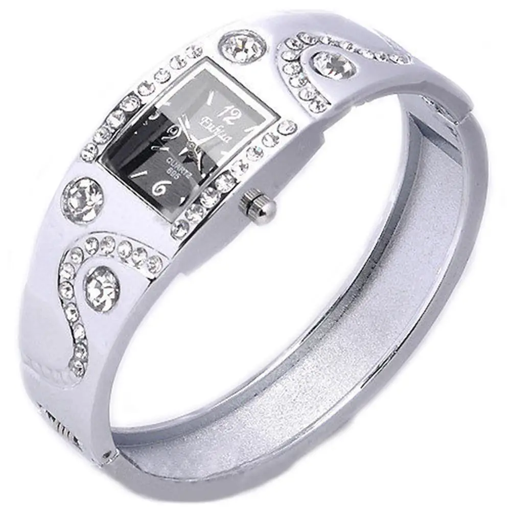 Women's Elegant Rhinestone Inlaid Stainless Steel Bangle Cuff Wrist Watch Gift relojes para mujer
Women's Elegant Rhinestone Inlaid Stainless Steel Bangle Cuff Wrist Watch Gift relojes para mujer