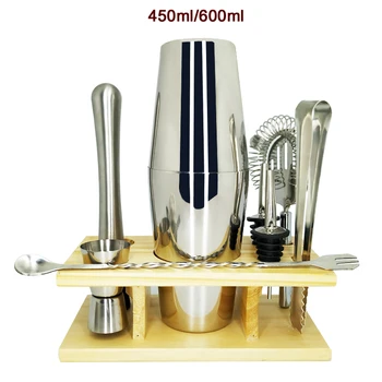 10 Piece Cocktail Shaker Set: Professional Bar Tools Set Incl. Martini Shaker and Muddler Inside an Elegant Stand
10 Piece Cocktail Shaker Set: Professional Bar Tools Set Incl. Martini Shaker and Muddler Inside an Elegant Stand