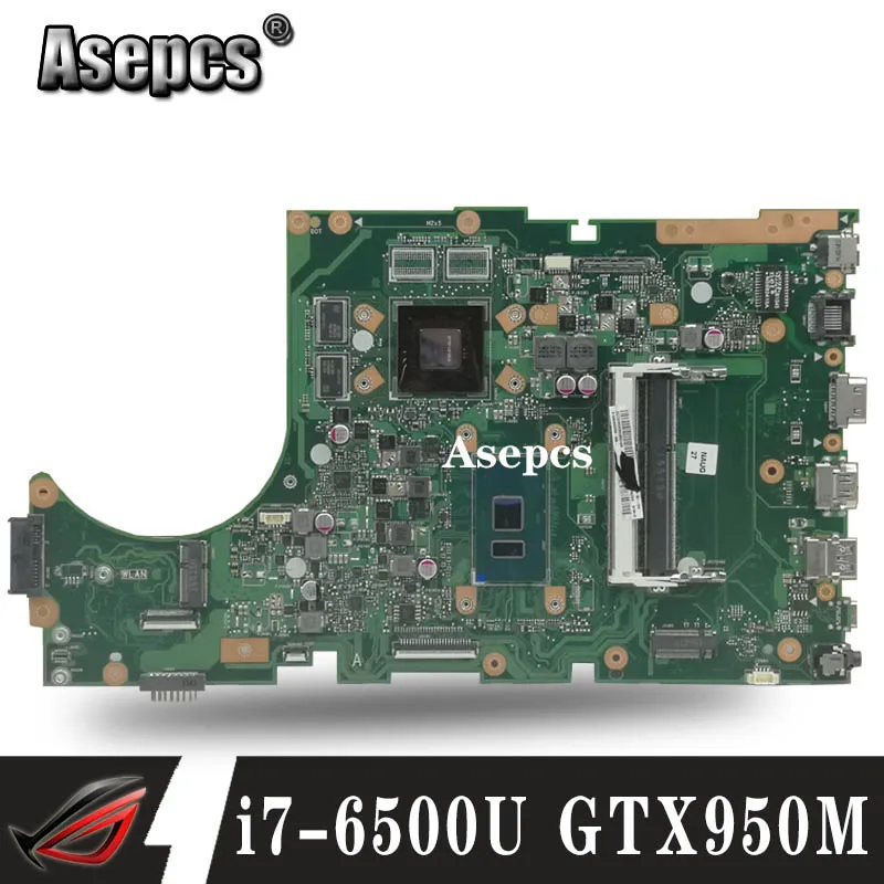 X756UXM ноутбука материнская плата For Asus X756U X756UWK X756UX X756UV системная слот i7-6500U GTX950M / 2GB