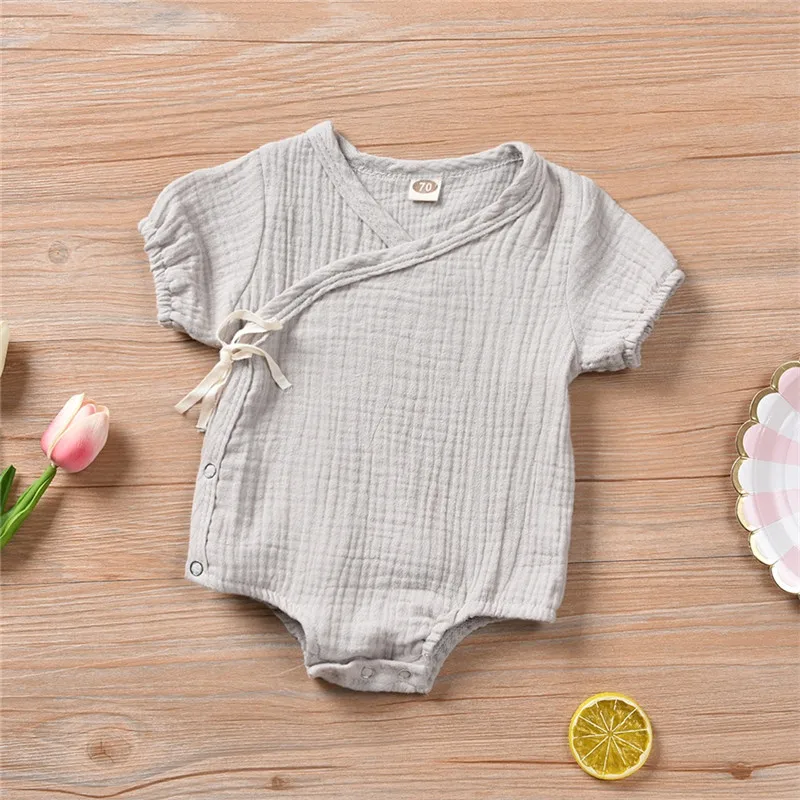 Одежда для новорожденных мальчиков и девочек 0 18 месяцев летняя одежда с коротким