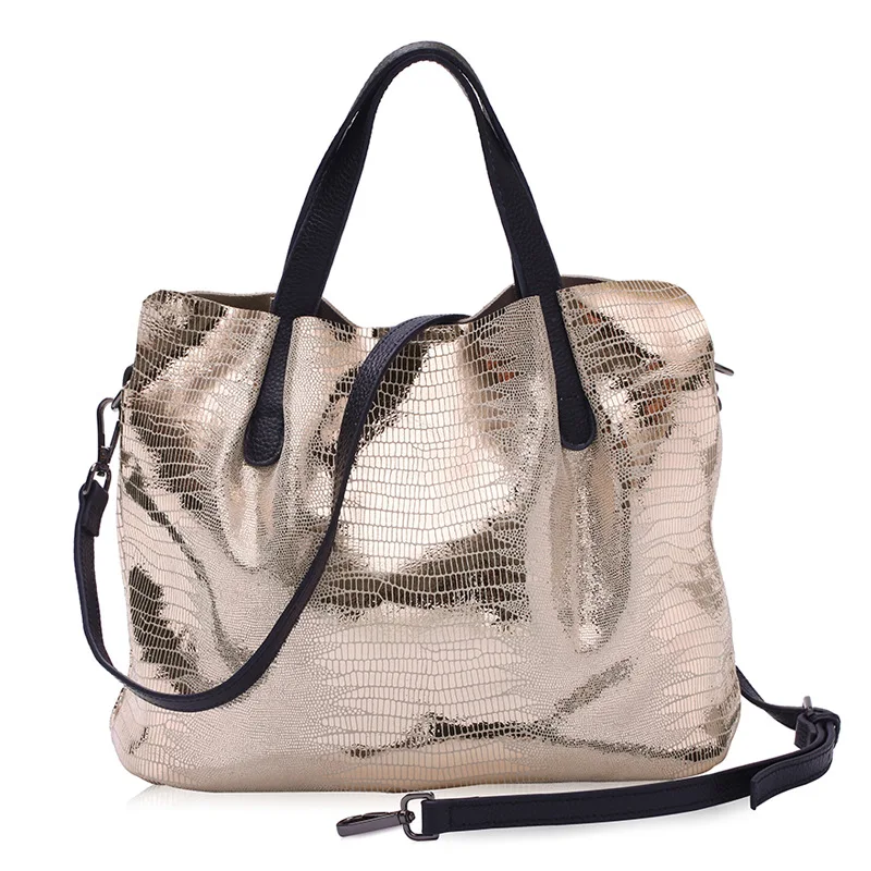 2019 Luxurious Lizard Serpentine Pattern Composite Bag 100% Genuine Leather Women's Handbag Gold Silver Female Shoulder Bag
2019 Luxurious Lizard Serpentine Pattern Composite Bag 100% Genuine Leather Women's Handbag Gold Silver Female Shoulder Bag