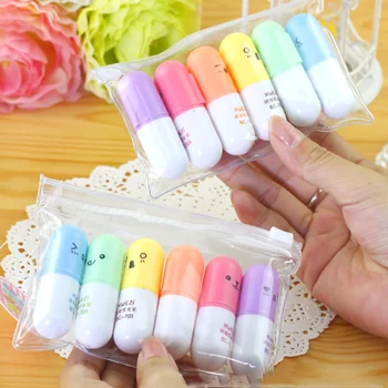 6 Pcs/pack Novelty Pill Mini Colorful Candy Color Highlighters Promotional Markers Gift Stationery
6 Pcs/pack Novelty Pill Mini Colorful Candy Color Highlighters Promotional Markers Gift Stationery