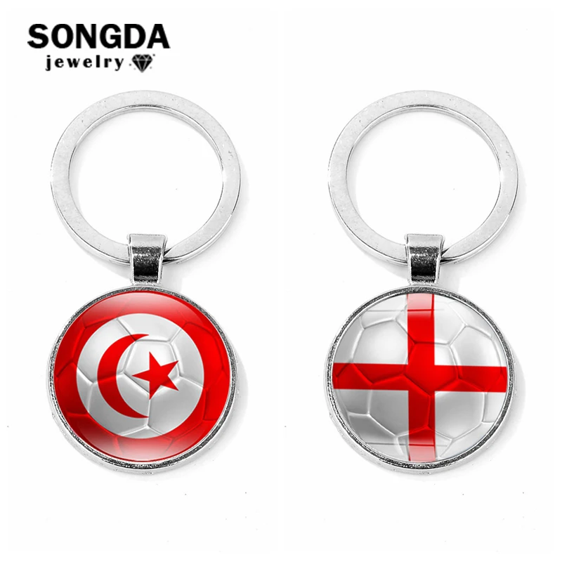 SONGDA Novelty Soccer Pattern Key Chain Tunisia/England Flag Key Chain World Football Game National Glass Dome Key Ring Holder
SONGDA Novelty Soccer Pattern Key Chain Tunisia/England Flag Key Chain World Football Game National Glass Dome Key Ring Holder