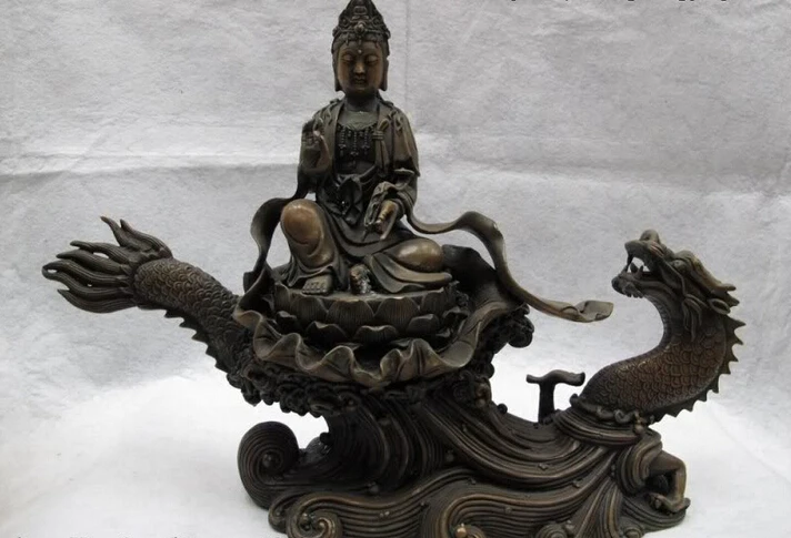 USPS to USA S0504 14" China classical Old Bronze Statue lotus flower Kwan-Yin Guan Yin Sit Dragon B0401
USPS to USA S0504 14" China classical Old Bronze Statue lotus flower Kwan-Yin Guan Yin Sit Dragon B0401