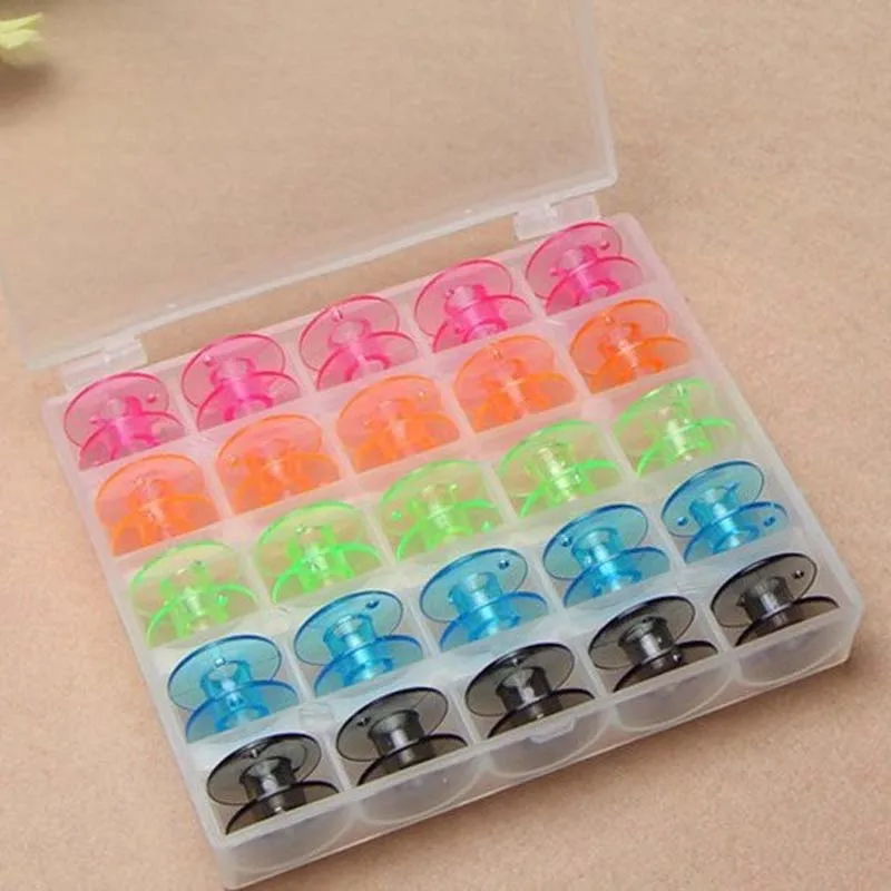 25Pcs/Set Empty Bobbins Sewing Machine Spools Colorful Plastic Case Storage Box for Sewing Machine can CSV
25Pcs/Set Empty Bobbins Sewing Machine Spools Colorful Plastic Case Storage Box for Sewing Machine can CSV