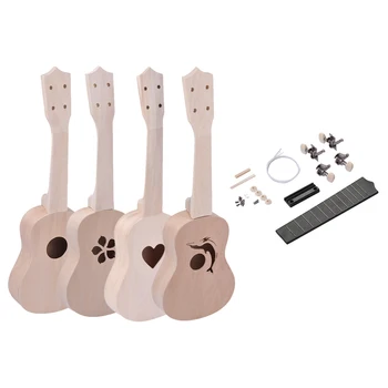 21 Inch Ukulele DIY Kit Ukelele Kit Basswood Body & Neck Plastic Fingerboard & Bridge Nylon String 5 Styles for Option 
21 Inch Ukulele DIY Kit Ukelele Kit Basswood Body & Neck Plastic Fingerboard & Bridge Nylon String 5 Styles for Option