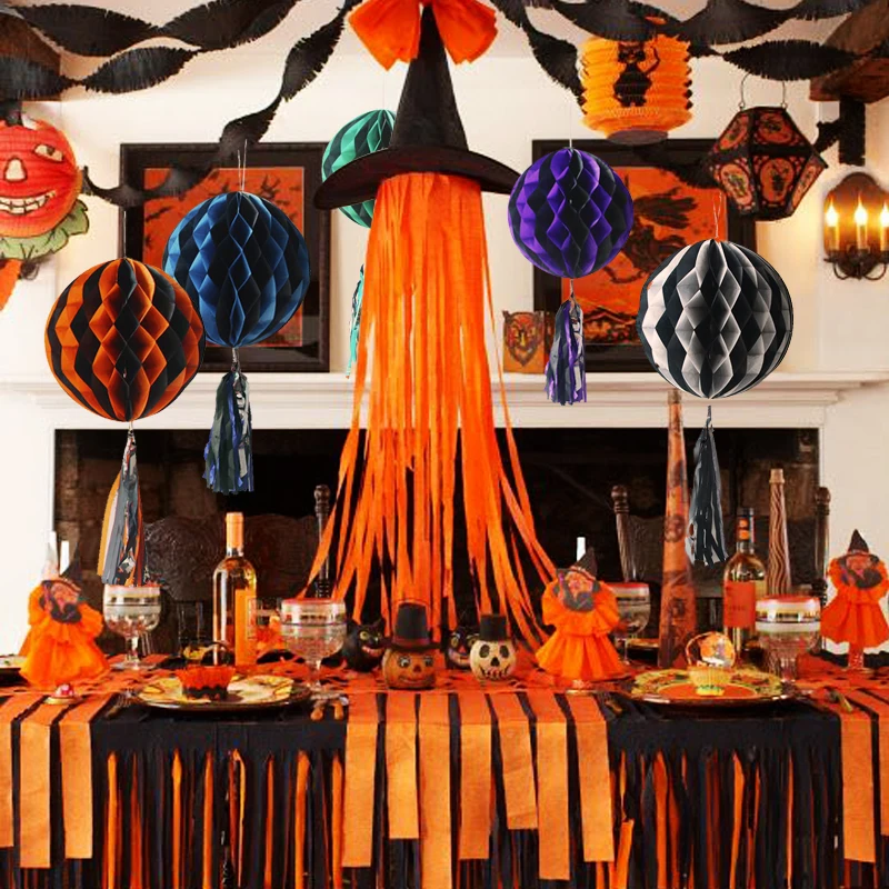 MEIDDING Halloween Decoration Black Orange Honeycomb Balls and Tissue Paper Flower Pompoms Happy Halloween Event Party Supplies
MEIDDING Halloween Decoration Black Orange Honeycomb Balls and Tissue Paper Flower Pompoms Happy Halloween Event Party Supplies