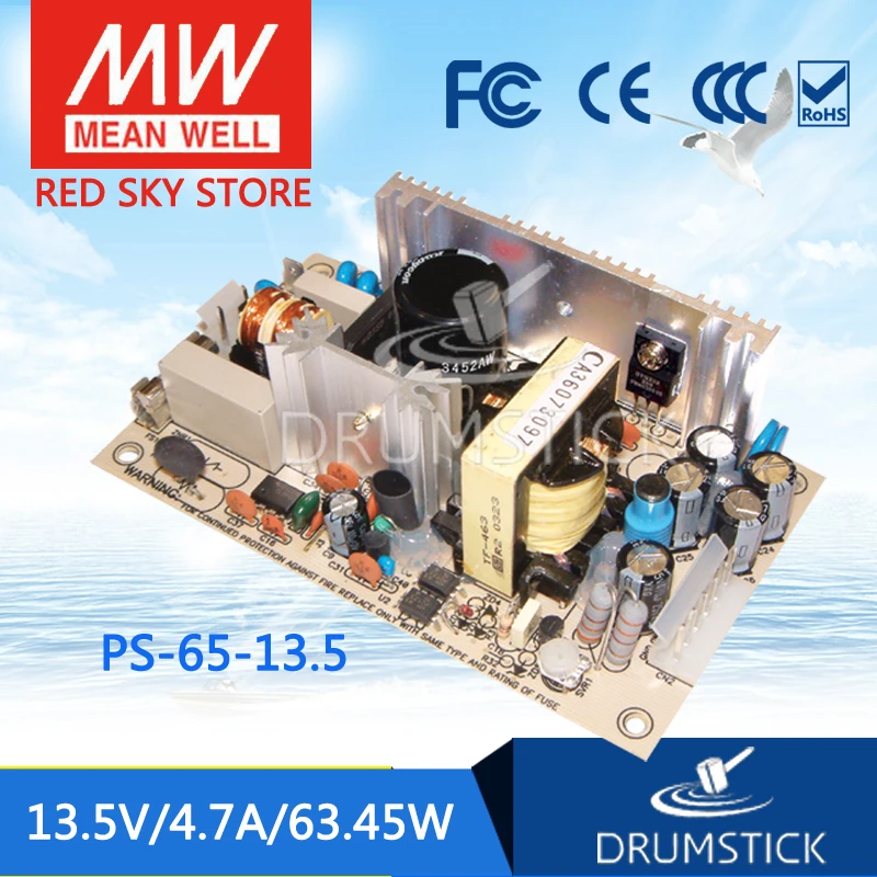 MEAN WELL PS-65-13.5 13.5V 4.7A meanwell PS-65 13.5V 63.45W Single Output Switching Power Supply
MEAN WELL PS-65-13.5 13.5V 4.7A meanwell PS-65 13.5V 63.45W Single Output Switching Power Supply