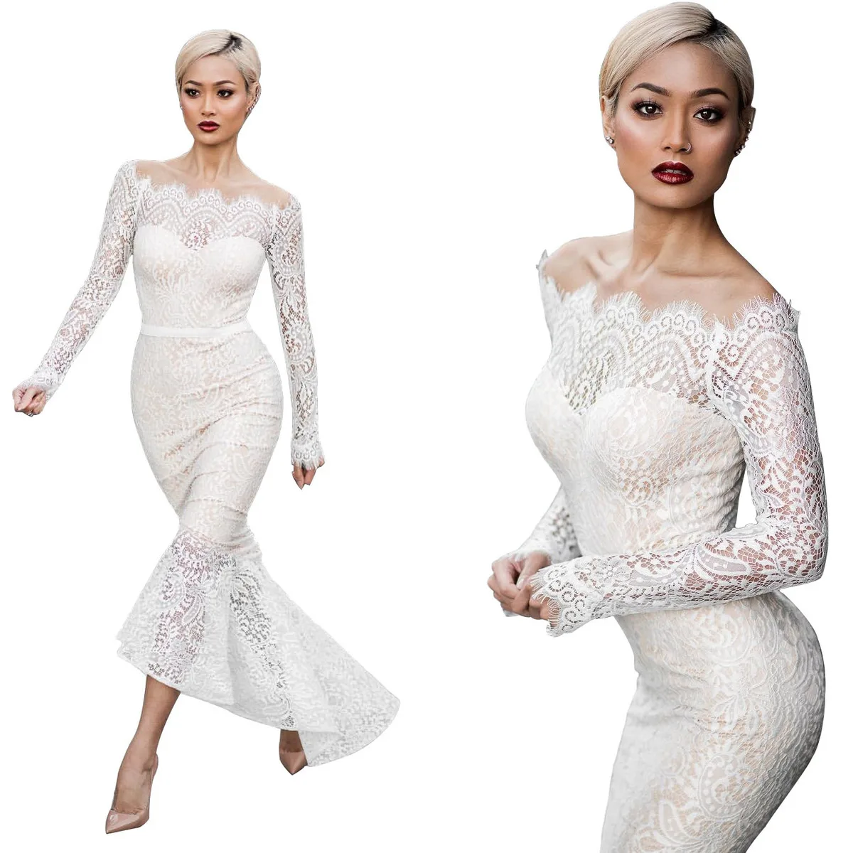 2018 Boat Neck Europe Station Fashion Long Sleeves Mermaid Full Dress Empire Lace Sexy Evening Dress High Quality As Pictures
2018 Boat Neck Europe Station Fashion Long Sleeves Mermaid Full Dress Empire Lace Sexy Evening Dress High Quality As Pictures